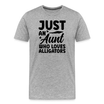Alligator Tante  - Männer Premium Bio T-Shirt - Grau meliert - Vorne - Damien (186cm)