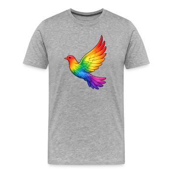 Friedenstaube Frieden - Männer Premium Bio T-Shirt - Grau meliert - Vorne - Damien (186cm)