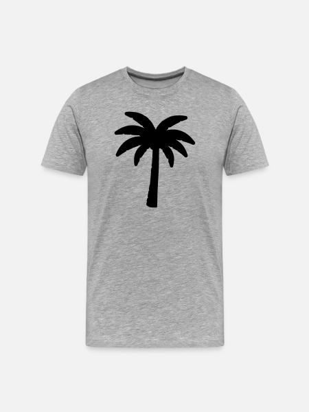 Palme - Männer Premium Bio T-Shirt - Grau meliert