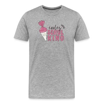 Schulkind 2026 Einschulung Geschenk Erstklässler - Männer Premium Bio T-Shirt - Grau meliert - Vorne - Damien (186cm)