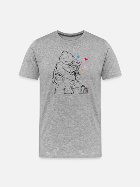 Teddy goes on vacation - Men's Premium Organic T-Shirt - heather grey