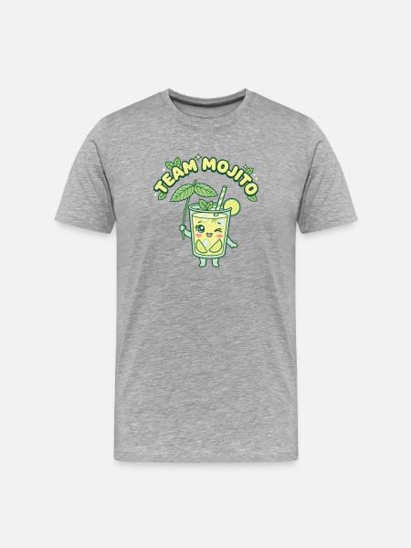 JGA Mojito Cocktail Barkeeper - Männer Premium Bio T-Shirt - Grau meliert