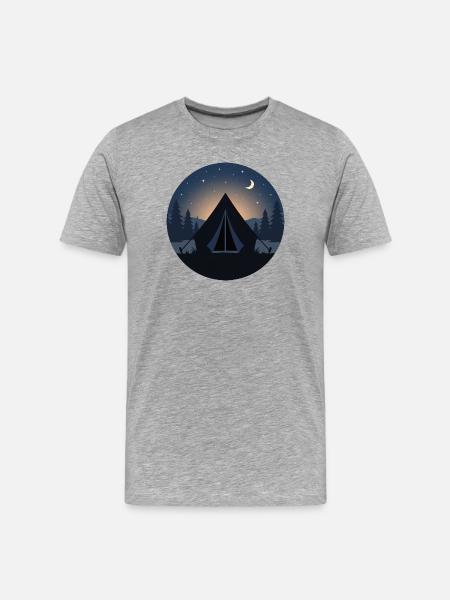 camping - Männer Premium Bio T-Shirt - Grau meliert