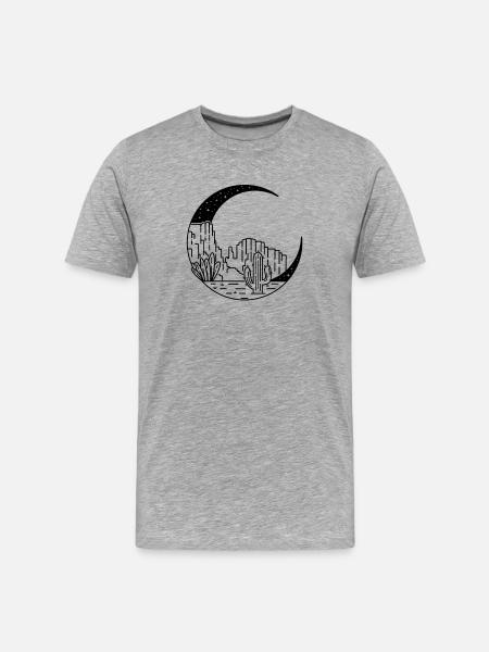 Canyon in der Mondsichel - Männer Premium Bio T-Shirt - Grau meliert