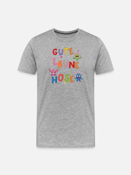 Gute Laune Hose - Männer Premium Bio T-Shirt - Grau meliert