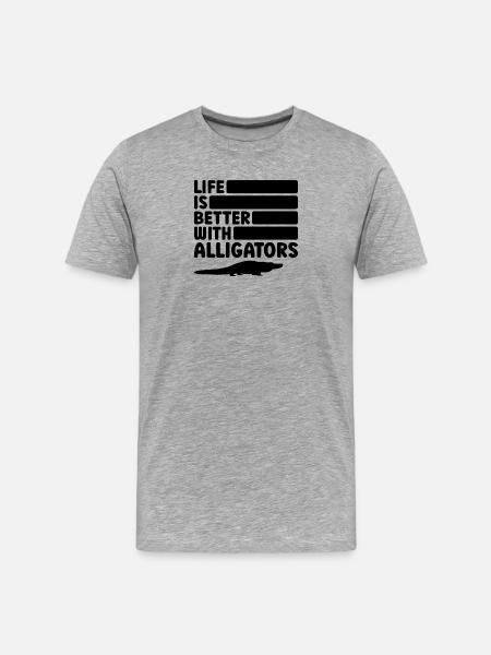 Alligator Silhouette Reptilienfan - Männer Premium Bio T-Shirt - Grau meliert