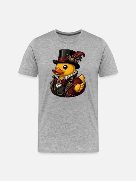 Victorian duck cavalier duck - Men's Premium Organic T-Shirt - heather grey
