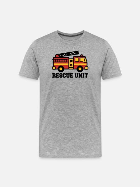 Fire Truck Logo - Men's Premium Organic T-Shirt - heather grey