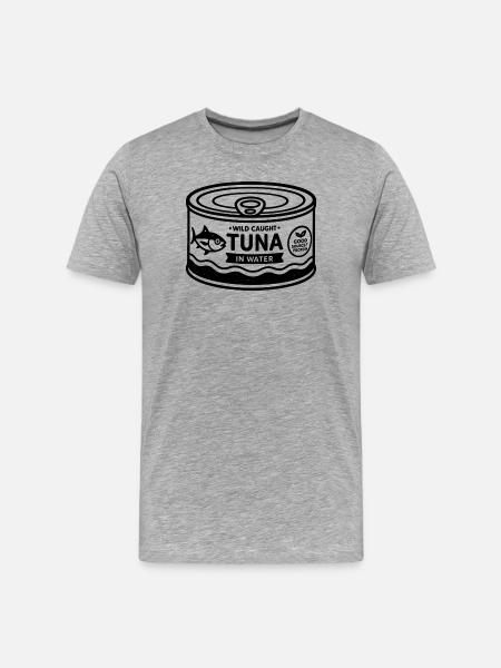 Dose Retro Minimal Thunfisch - Männer Premium Bio T-Shirt - Grau meliert