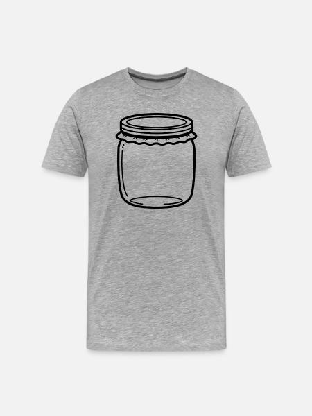 Jam Jar Outline - Men's Premium Organic T-Shirt - heather grey