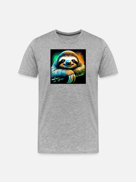 Faultier - Männer Premium Bio T-Shirt - Grau meliert