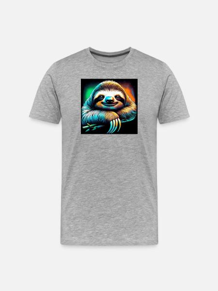 sloth - Men's Premium Organic T-Shirt - heather grey