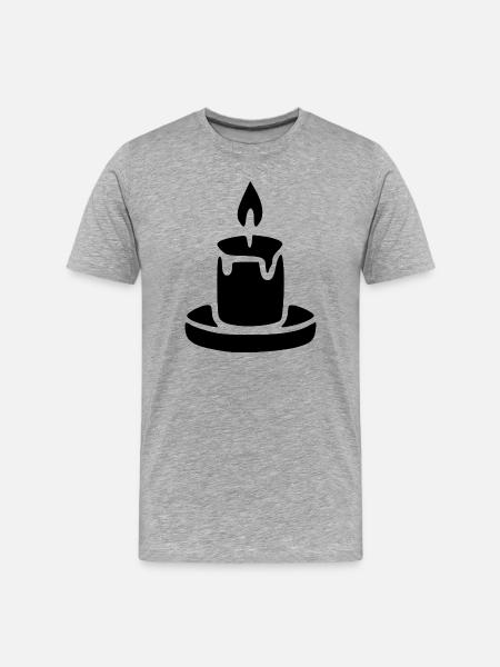 candle - Men's Premium Organic T-Shirt - heather grey