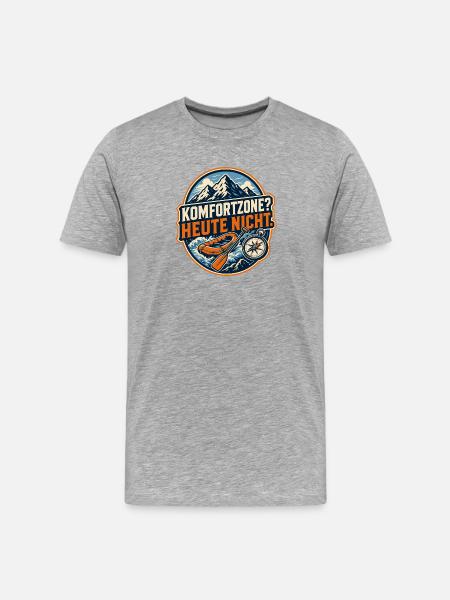 Komfortzone Heute Nicht - Männer Premium Bio T-Shirt - Grau meliert