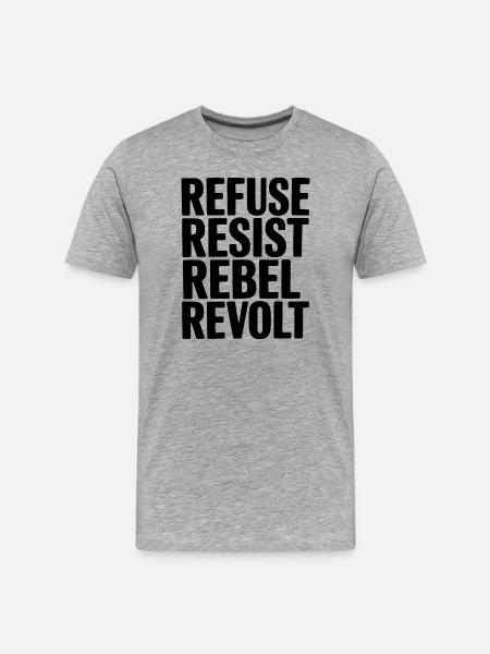 Weigern Widerstand Rebellenaufstand - Männer Premium Bio T-Shirt - Grau meliert