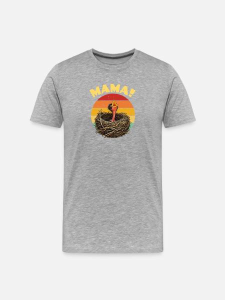Mama Hatch Nest Retro Sunset - Men's Premium Organic T-Shirt - heather grey