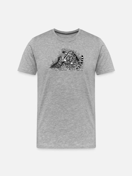 Fighting tigers - Men's Premium Organic T-Shirt - heather grey