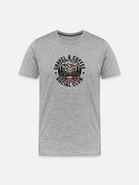 Gravel & Coffee Club - Men's Premium Organic T-Shirt - heather grey