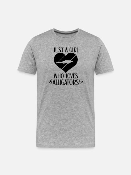 Alligator Herz Silhouette - Männer Premium Bio T-Shirt - Grau meliert
