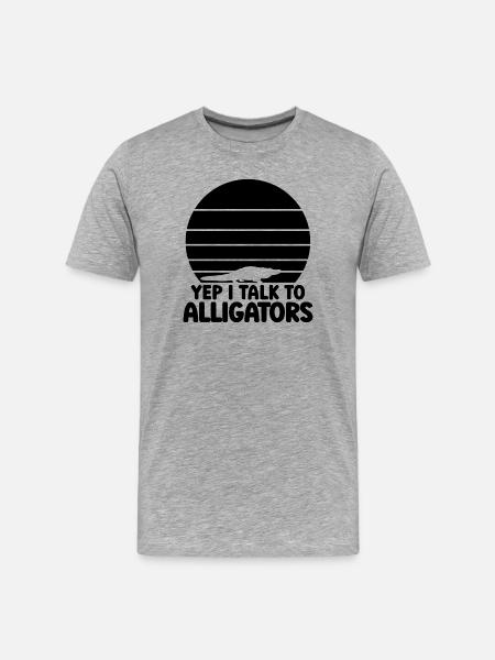 Alligator Silhouette - Männer Premium Bio T-Shirt - Grau meliert