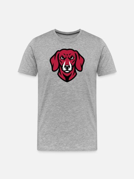 Dackel Maskottchen Logo - Männer Premium Bio T-Shirt - Grau meliert