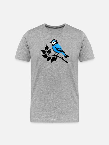 Blaumeisegarten - Männer Premium Bio T-Shirt - Grau meliert