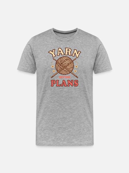 Garn vor Plänen - Männer Premium Bio T-Shirt - Grau meliert