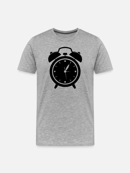 Wecker - Männer Premium Bio T-Shirt - Grau meliert