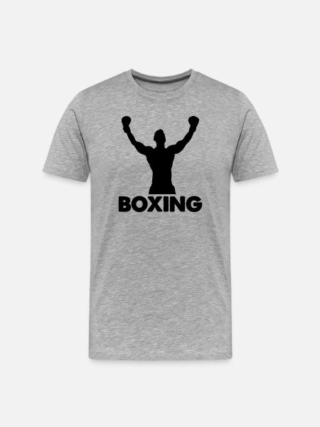 Boxing - Männer Premium Bio T-Shirt - Grau meliert
