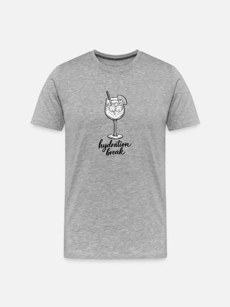 Trinkpause - Männer Premium Bio T-Shirt - Grau meliert