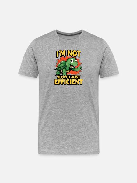 Turtle: Not free, just efficient - Men's Premium Organic T-Shirt - heather grey