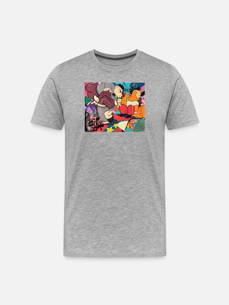 Moderner Zirkus - Männer Premium Bio T-Shirt - Grau meliert