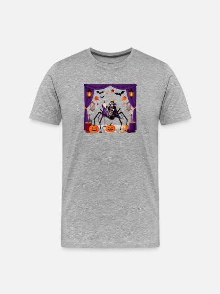 Vampire Spider King Halloween - Men's Premium Organic T-Shirt - heather grey