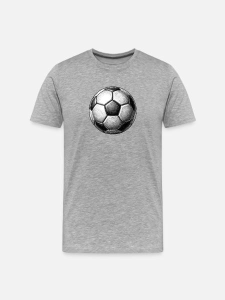 Fussball - Männer Premium Bio T-Shirt - Grau meliert