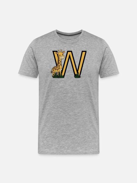 Giraffe next to golden V - Men's Premium Organic T-Shirt - heather grey