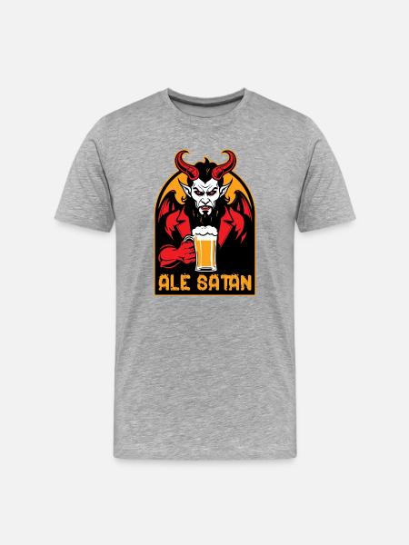 Ale Satan - Männer Premium Bio T-Shirt - Grau meliert