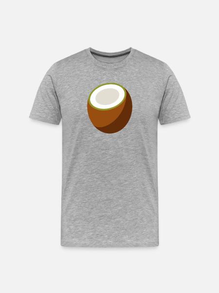 Kokosnuss - Männer Premium Bio T-Shirt - Grau meliert