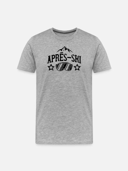 Apres Ski - Männer Premium Bio T-Shirt - Grau meliert