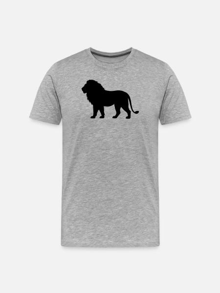 Löwe - Männer Premium Bio T-Shirt - Grau meliert