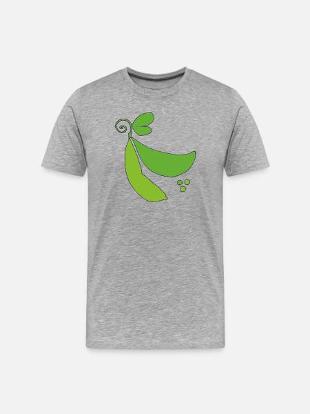 Green pea pod silhouette - Men's Premium Organic T-Shirt - heather grey