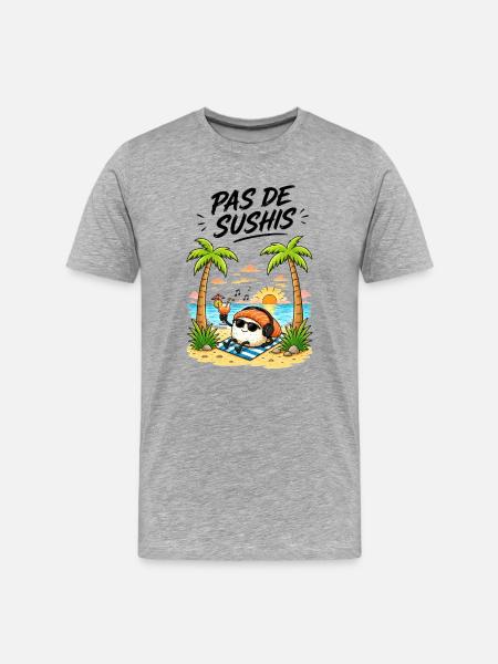 PAS DE SUSHIS - T-shirt bio Premium Homme - gris chiné