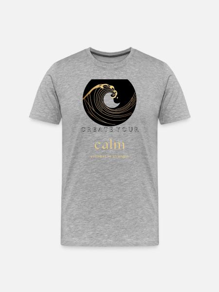 CREATE YOUR CALM – Stillness Is Strength - Men's Premium Organic T-Shirt - heather grey