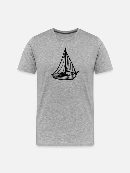Minimalist Classic Sailboat - Men's Premium Organic T-Shirt - heather grey