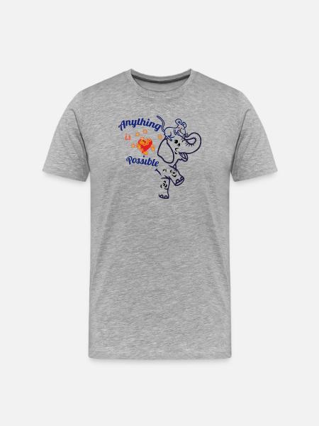 Everything is possible – elephant and mouse - Men's Premium Organic T-Shirt - heather grey