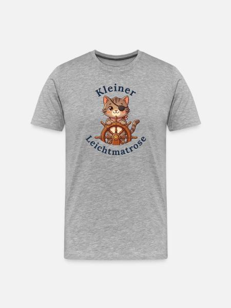 Kleiner Leichtmatrose - Baby Katze - Männer Premium Bio T-Shirt - Grau meliert