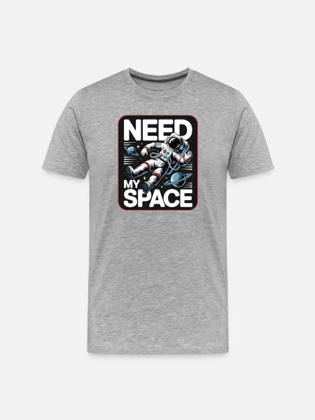 Raumfahrt-Statement: Need My Space - Männer Premium Bio T-Shirt - Grau meliert