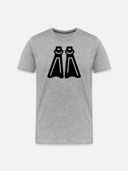 Tauchflossen - Männer Premium Bio T-Shirt - Grau meliert
