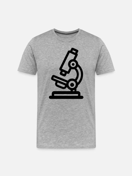 Mikroskop - Männer Premium Bio T-Shirt - Grau meliert