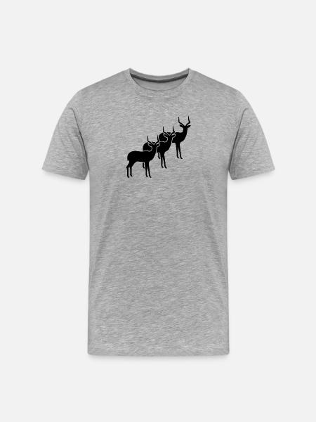 Antelope Silhouettes Minimalist - Men's Premium Organic T-Shirt - heather grey