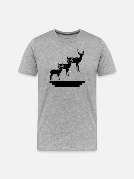 Silhouette d’antilope – Faune africaine - T-shirt bio Premium Homme - gris chiné
